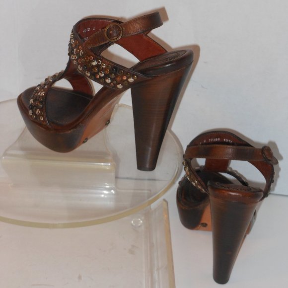 FRYE JOY STUDDED PLATFORM SHOES SIZE 8.5 MEDIUM - Picture 9 of 10